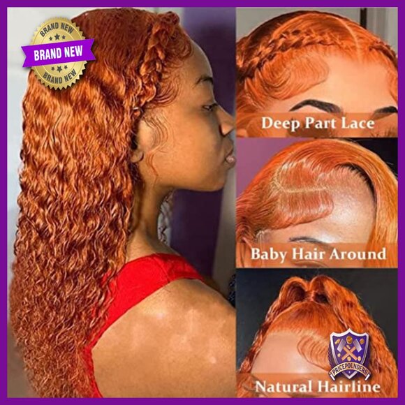 13x4 Lace Front Wig Human Hair Deep Wave 180% Density Glueless main image 4